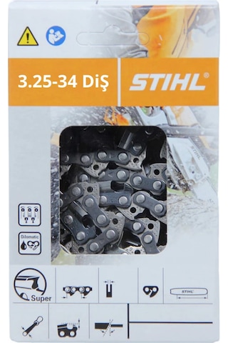 Stihl Motorlu Testere Zinciri 3.25-34 Diş 1,6 Mm Köşeli Zincir