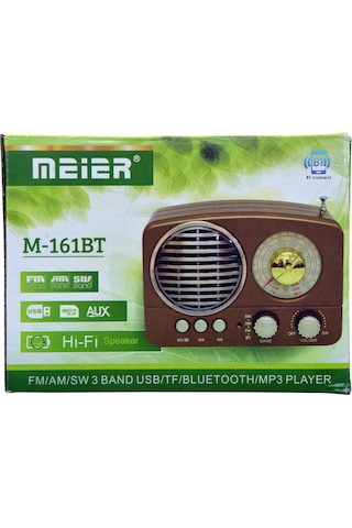 Nostaljik Fm Radyo Bluetooth-Usb-Retro Meier M161-Bt