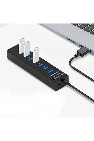 Plentiful 7 Port Usb Çoğaltıcı Usb 3.0 Hızlı Aktarım 1 Metre Kablo Usb Hub Çoğaltıcı