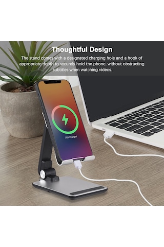 Mufunye Alüminyum Masaüstü Telefon/tablet Tutucu, Açı Ve Yükseklik Ayarlanabilir, Gümüş Renkli Katlanabilir Tutucu GÜMÜŞ