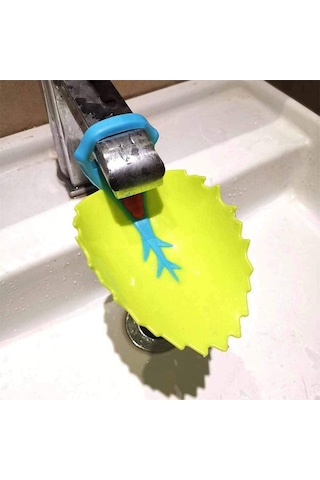 Çocuklar İçin Sevimli Eğitici Musluk Uzatma Başlığı Yaprak Mavi S