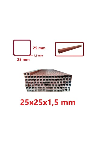 Boyalı 25 X 25 X 1,5 Mm Kutu Profil 25X25X1,5 Demir (1 Mt Fiyatı)