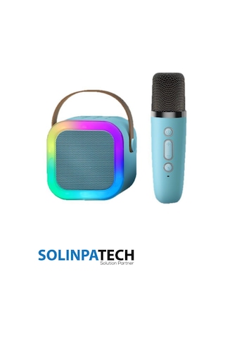Karaoke Mikrofonlu Kablosuz Bluetooth Rgb Işıklı 5 Ses Efektli Hd Stereo Ses Usb/sd K12 Hoparlör