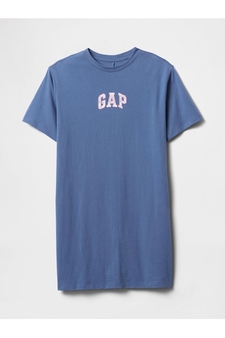Gap V-frch Logo Tee Dress Kadın Elbise-8147 Beyaz
