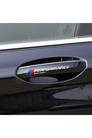 Bmw M Performance Motor Sport Kapı Kolu Bagaj Jant Sticker 4 Adet 13 X 1.40 Cm