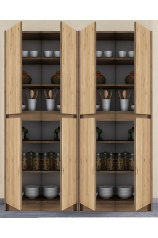 Umg Mobilya Voltra Patentli Çok Amaçlı Dolap, Mutfak Dolabı, Banyo Dolabı, Kiler Dolabı, Ayakkabılık Meşe