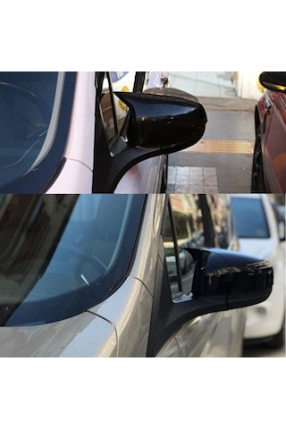 Ford Courier 2022 2023 B460 Eski Kasa Makyajlı Uyumlu Yarasa Ayna Kapağı Seti Batman Parlak Siyah