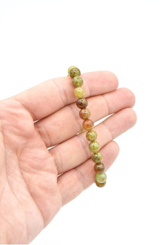 Hakiki Doğal Yeşil Granat Tsavorit Taşı Bileklik 8 Mm Yeşil
