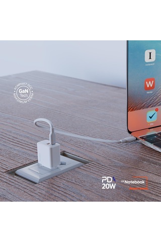 Polosmart Pbs136 Hızlı 1 Usb 1 Pd Çıkışlı 20w Şarj Adaptörü Duvar Şarjı Beyaz