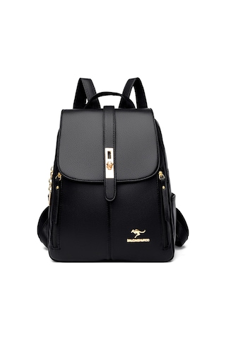 Geeksen Kadınlar İçin Siyah Çift Askılı Çanta - Dayanıklı Kumaş, 3 Bölmeli, 27x32x14 Cm, 0.7 Kg, Glossy Donanım, Rahat Kullanim Açık Pembe - Siyah