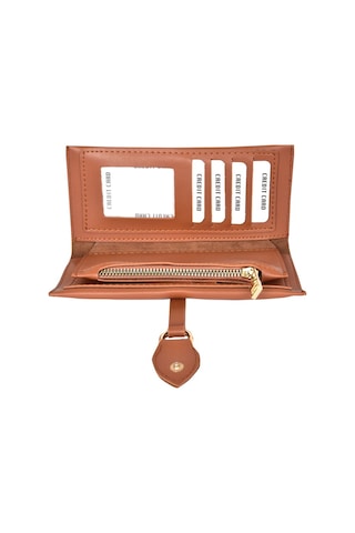 Barse Collection Yumuşak Derili Tokalı Ve Çok Bölmeli Cüzdan Taba