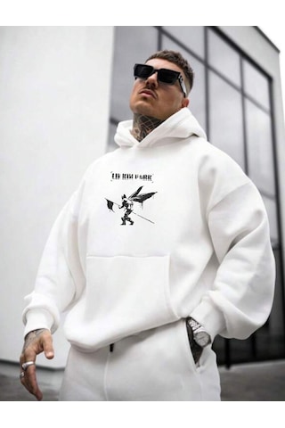 Altamira Erkek Linkin Park Baskılı Kapüşonlu Sweatshirt 001