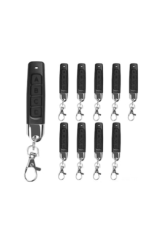 Moveevo 10 Adet 433mhz Dört Tuşlu Kablosuz Kumanda, Garaj Kapısı Açıcı, Klon Kodu Anahtarlık, Siyah Kasa Ve Tuşlar