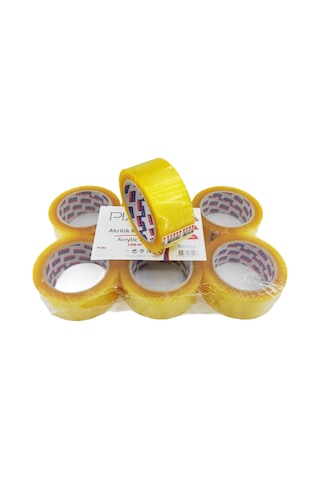Piano Akrilik Şeffaf Koli Bandı 100 M 6 Lı Paket