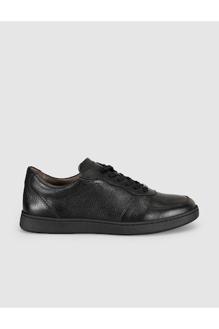 Cabani Siyah Hakiki Deri Erkek Sneaker Ayakkabı