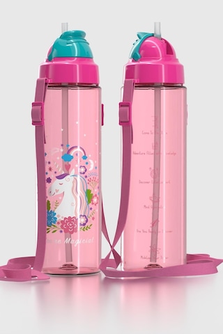Renga Migo Desenli 630 Ml Askılı Pipetli Tritan Çocuk Matara 912143 Pembe Pembe