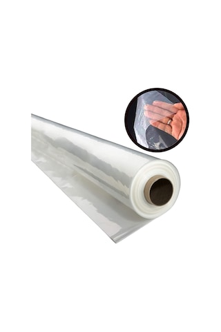 Aletçantam Naylon Branda 25 M2 En: 5 M X Boy: 5 M Şeffaf Eşya Sera Örtüsü 140 Mic