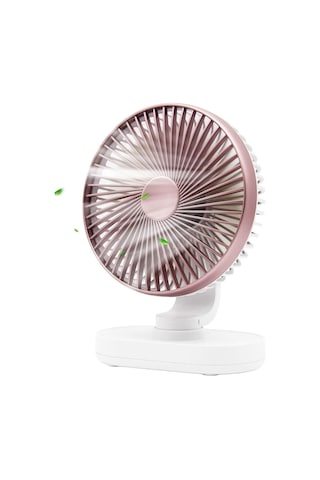 Thentech Ultra Sessiz Kademeli Otomatik Dönen Soğutucu Fan Masaüstü Şarjlı Vantilatör Sessiz Güçlü Beyaz