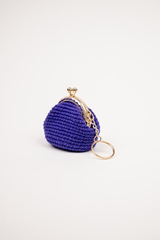 Fabric Craft Bag Mini Bozuk Para Cüzdanı Anahtarlık Klipsli Mor