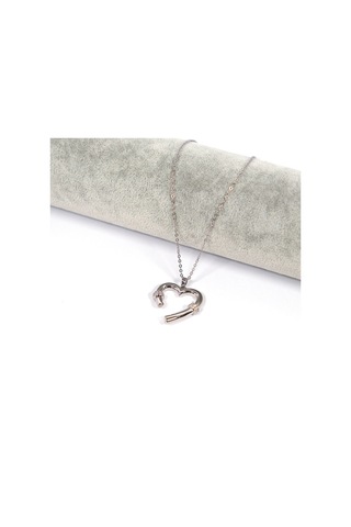 Çelik Kolye Kalp Tasarım Minimal Kolye - K-119 Altın