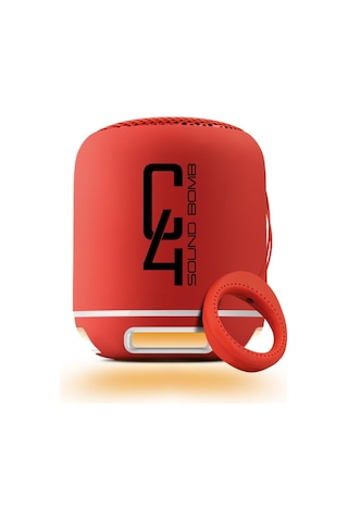 Powerway C4 Taşınabilir Bluetooth Hoparlör Ses Bombası Yüksek Ses Gücü Sese Duyarlı Led Işık
