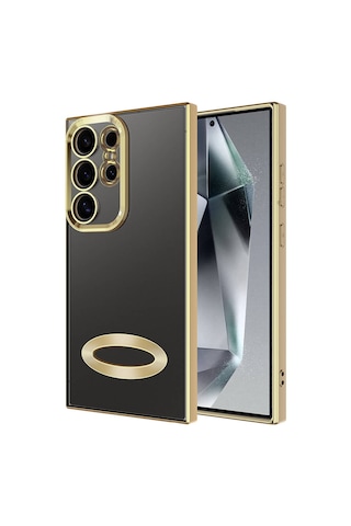 Zore Galaxy Uyumlu S24 Ultra Kılıf Kamera Korumalı Logo Gösteren Omega Kapak - Rose Gold Rose Gold