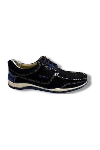 Master 1712-26 Hakiki Nubuk Deri Casual Erkek Ayakkabı Siyah Laci Siyah