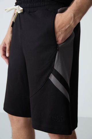 Tommy Life Siyah Pamuklu Kalın Yumuşak Dokulu Standart Fit Basic Erkek Şort - 81281 Siyah