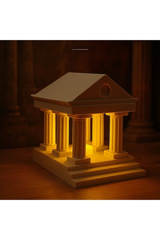 Antik Yunan Tapınağı Dekoratif Işıklı Obje / Gece Lambası