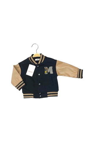 Erkek Bebek Kolları Deri Mevsimlik Kolej Mont-13478 Siyah