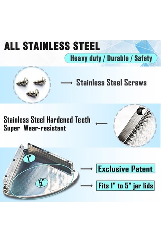 Reedark Stahl Altı Dolap Kavanoz Ve Şişe Açıcı - Profesyonel Paslanmaz Çelik Açma Aracı Gümüş