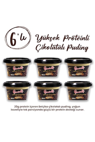 Premialle Yüksek Proteinli Belçika Çikolatalı Puding 20 G Protein Tek Porsiyon 6'lı Set