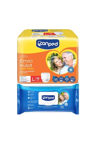 Canped Emici Külot Pants Hasta Yetişkin Bezi Large 14 Adet L