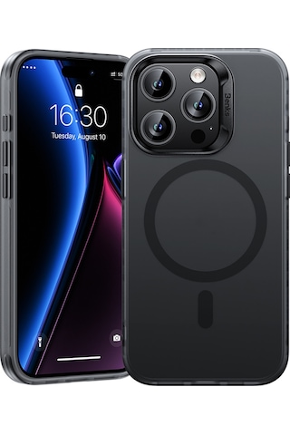 Apple Uyumlu iPhone 16 Pro Max  Kılıf M-safe Şarj Özellikli Yeni Seri Benks Lucid Armor Kapak Siyah Siyah