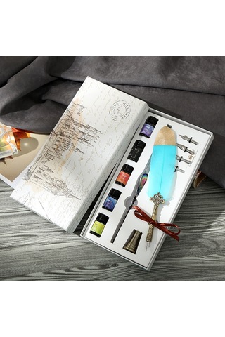 Xindoker Ofis Ve Öğrenci İçin Cam Ve Tüy Kalem Seti - Yumuşak Kullanım, Dayanıklı Malzeme - Işıltılı Yeşil Sp118043