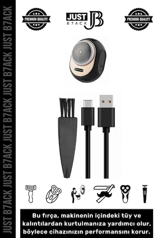 Just B7ack Seyahat Mini Taşınabilir Kablosuz Tıraş Makinesi