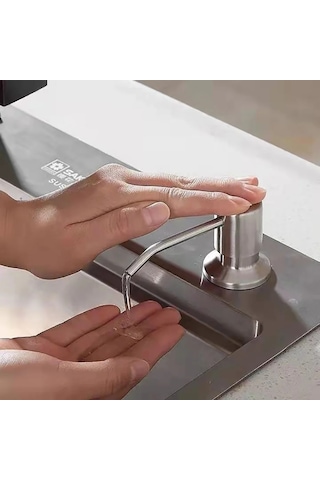H-kitchen Sıvı Sabunluk Paslanmaz Çelik Pompa Ankastre Lavabo Sabunluk Silikon Uzatma Tüpü İle Mutfak Sabunu Şişesi