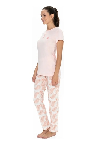 U.S. Polo Assn. Kadın Somon Pijama Takım - 20088 Somon