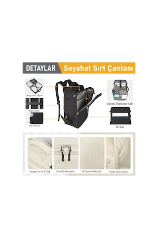 Haegs Laptop Sırt Çantası, Seyahat Çantası Hafif El Çantası Küçük Bavul Valiz, Uçak Onaylı Bagaj Çantası, Erkek Ve Bayan İçin, 15.6 İnç Notebook Dizüstü Bilgisayar Macbook Laptop Çantası, Bej