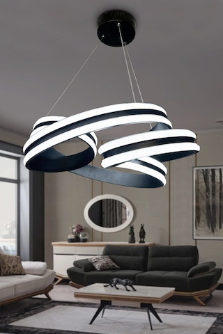 Atlas Çift Yönlü Yüksek Işık Modern Led Avize Siyah