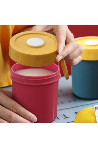 Pembe 450 Ml Kahvaltı Fincan Toz Geçirmez Büyük Kapasiteli Taşınabilir Yulaf Ezmesi Bardağı Tahıl Yoğurt Kapaklı Kupa