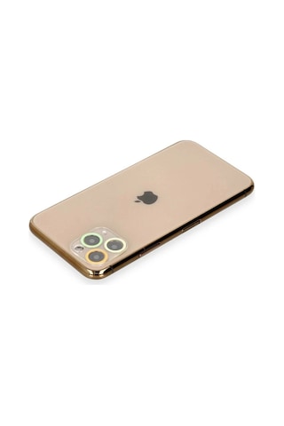 Mey İthalat iPhone Uyumlu 11 Pro Max Renkli Kamera Lens Koruma Cam - Sarı-turuncu