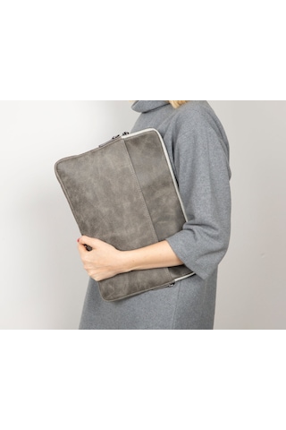 Torıno Ash Gray Super Slim 16inç Laptop / Apple Uyumlu MacBook Kılıf Gri