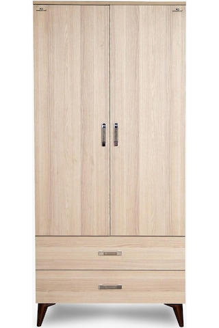 Dolap 2kapı 2çekmece Somon Demont Yüksek Ayak Hard Suntalem Parlak Ceviz El Yapım Somon