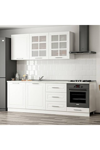 Minar 240 Cm Mebran C Mutfak Dolabı Beyaz 240-Mcb3 Beyaz