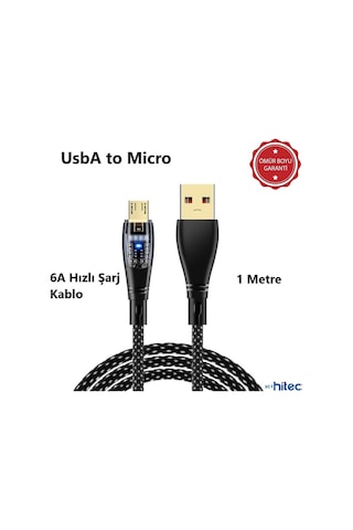 Schitec 6a 120w Usba To Micro 1m Hızlı Şarj Kablosu Beyaz Yk232b