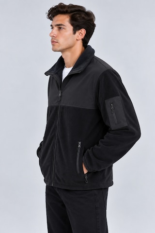 Parshey Erkek Softshell Polar Ceket Su Geçirmez Tam Fermuarlı Rahat Günlük Kullanım Siyah