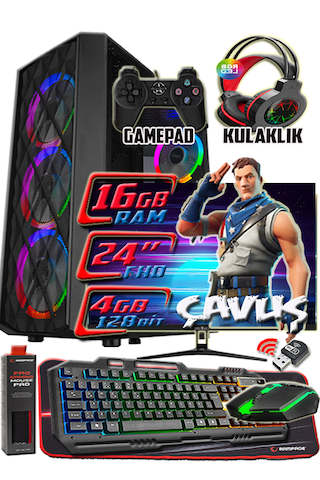Warbox Çavuş i5-6500 16 GB 256 GB + 250 GB SSD Radeon R7 240 24" W10P Masaüstü Oyuncu Bilgisayarı