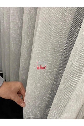 Tül Perde Brillant Şantuklu Etek Kurşunlu