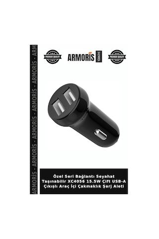 Özel Seri Bağlantı Seyahat Taşınabilir Xc4056 15.5w Çift Usb-a Çıkışlı Araç İçi Çakmaklık Şarj Aleti